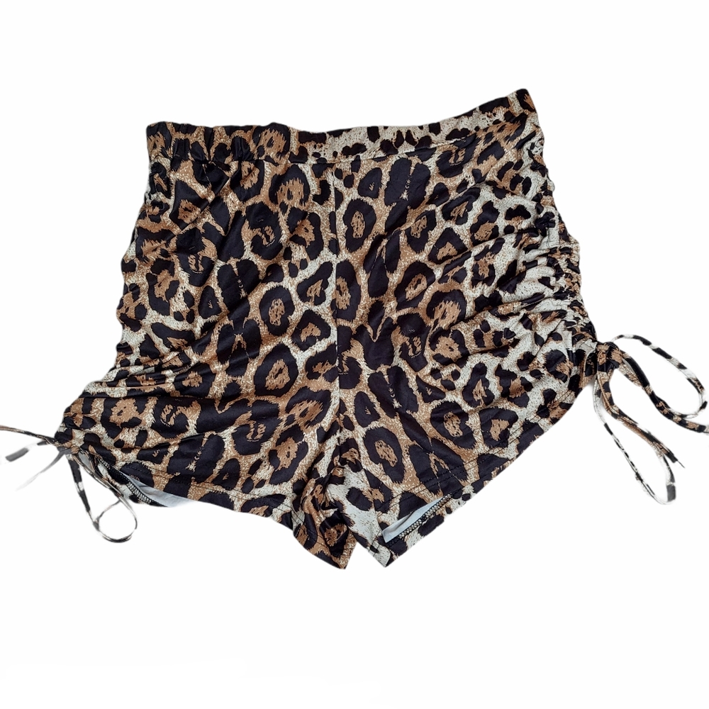 Leopard Cinch Side Shorts